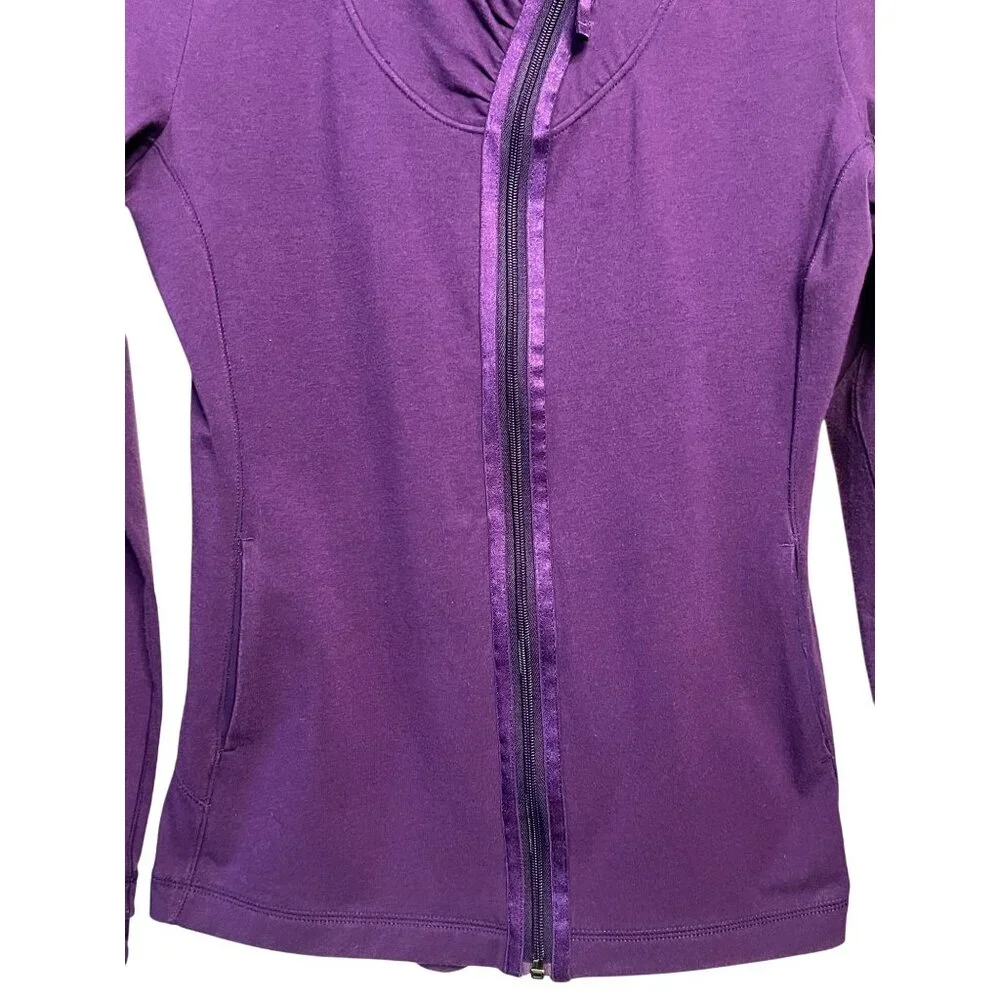 New Balance Purple Womens Medium Zip-Up Jacket With Asymmetrical Collar - Picture 4 of 16